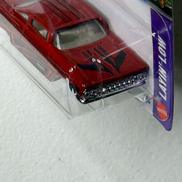 Hot Wheels ’59 Chevy Impala Layin’ Low Red 2/5 Mainline NOC - Picture 6 of 6